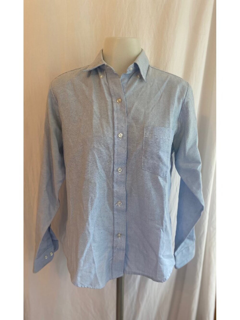 Classic Dimensions Light Blue Vintage Button Front Long Sleeve Shirt